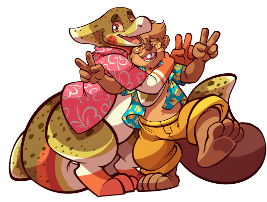 Beaver and Floppy mascots